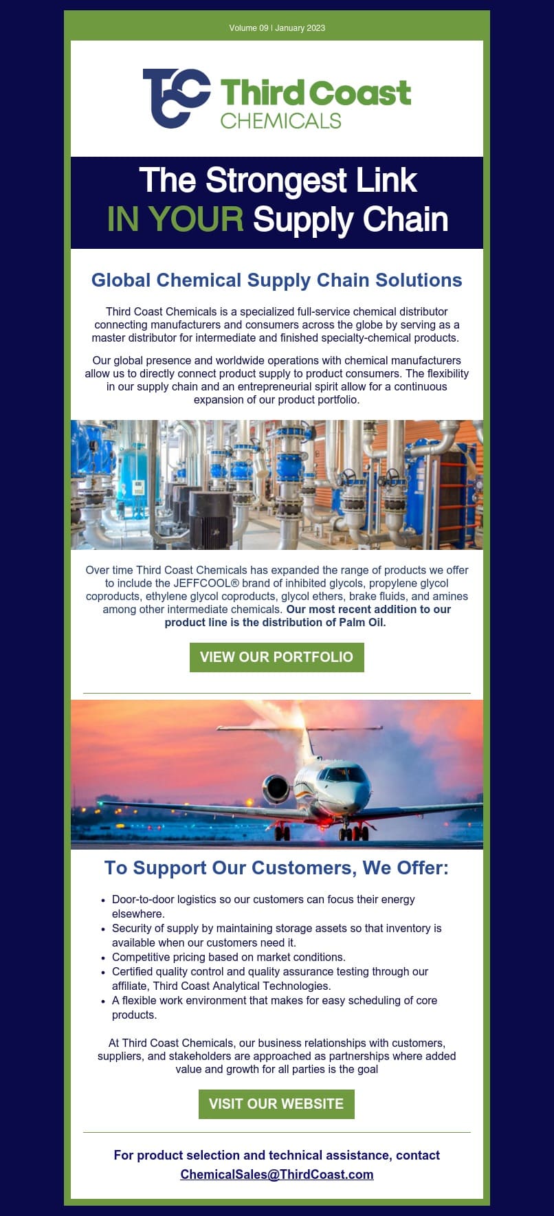 Third Coast Newsletter Volume 09 January 2023 Global Chemical Supply Chain Solutions
